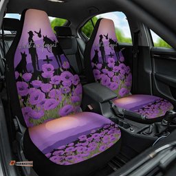 Australia ANZAC Animal Heroes Car Seat Cover Purple Poppies LT7