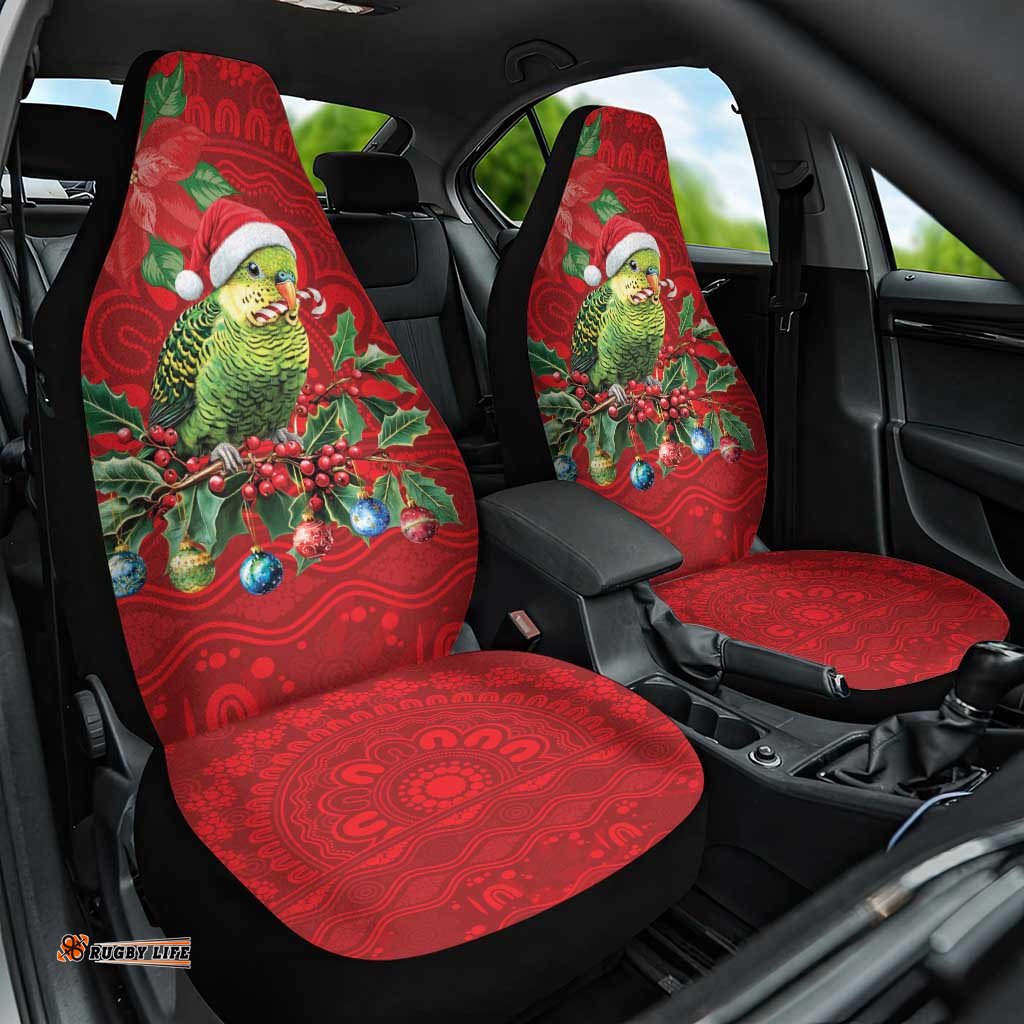 Aussie Green Budgerigar Car Seat Cover Aboriginal Inspired Christmas LT9