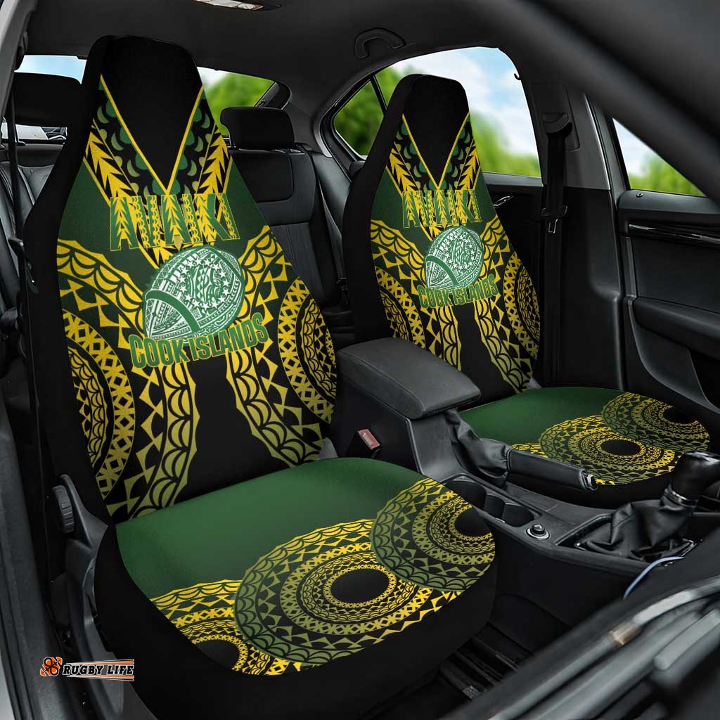Avaiki Cook Islands Rugby Car Seat Cover Kuki Airani Tatau Black LT14