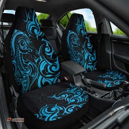 Blue Aoteara Horse Racing Car Seat Cover NZ Maori Pattern LT14