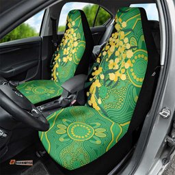 Australia Golden Wattle Car Seat Cover Aussie Native Flowers Indigenous Art LT14