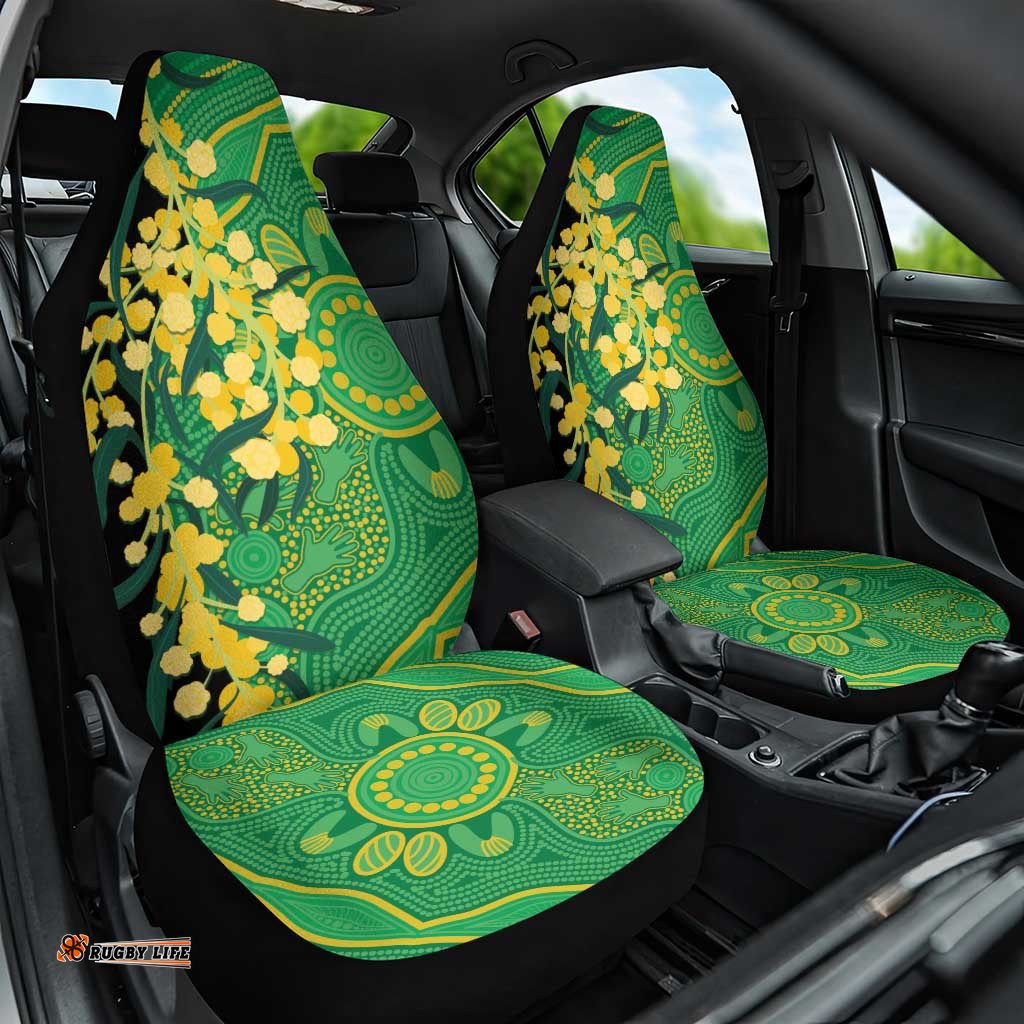 Australia Golden Wattle Car Seat Cover Aussie Native Flowers Indigenous Art LT14
