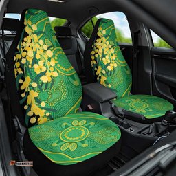 Australia Golden Wattle Car Seat Cover Aussie Native Flowers Indigenous Art LT14
