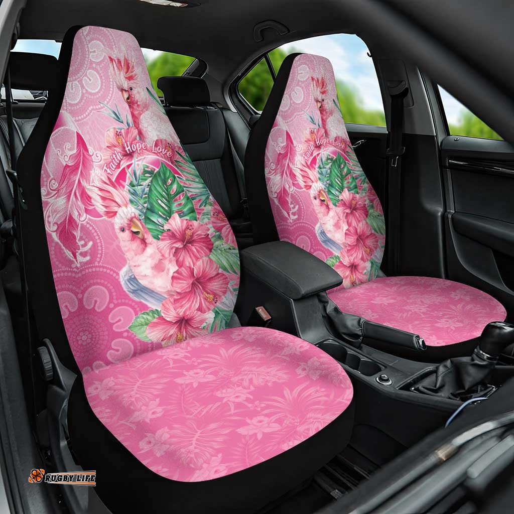 Australia Cockatoos Breast Cancer Car Seat Cover Faith Hope Love LT05