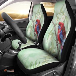 Australia Crimson Rosella Car Seat Cover Platycercus Elegans Eucalyptus Alba Watercolor LT14