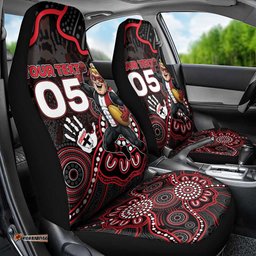 Custom Saints Football Car Seat Cover Aboriginal Dot Art Pattern DT05