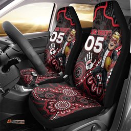 Custom Saints Football Car Seat Cover Aboriginal Dot Art Pattern DT05