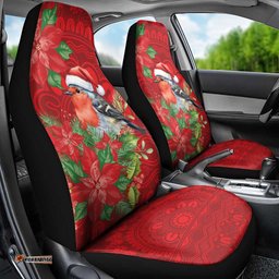 Australian Scarlet Robin Car Seat Cover Aboriginal Inspired Christmas LT9