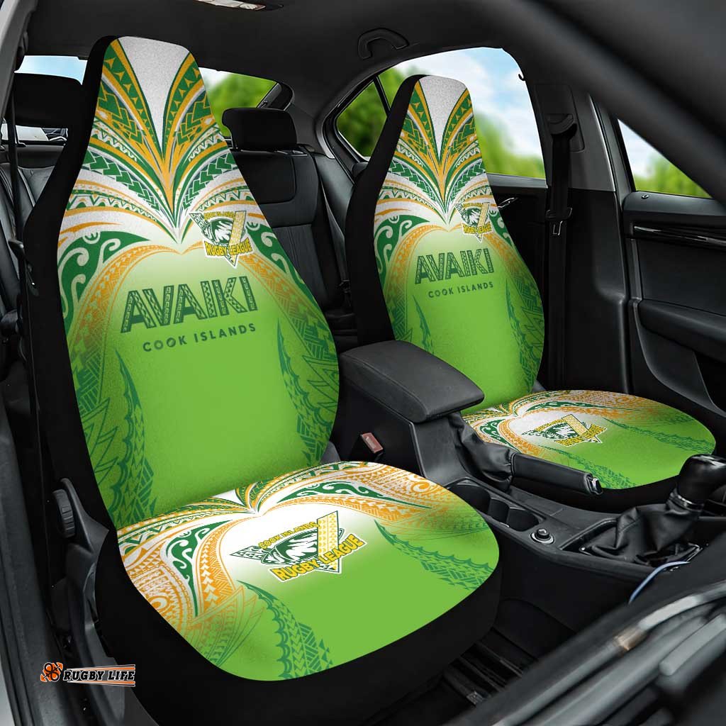 Cook Islands Rugby League Car Seat Cover Avaiki Tatau Tribal Motifs White Color LT03