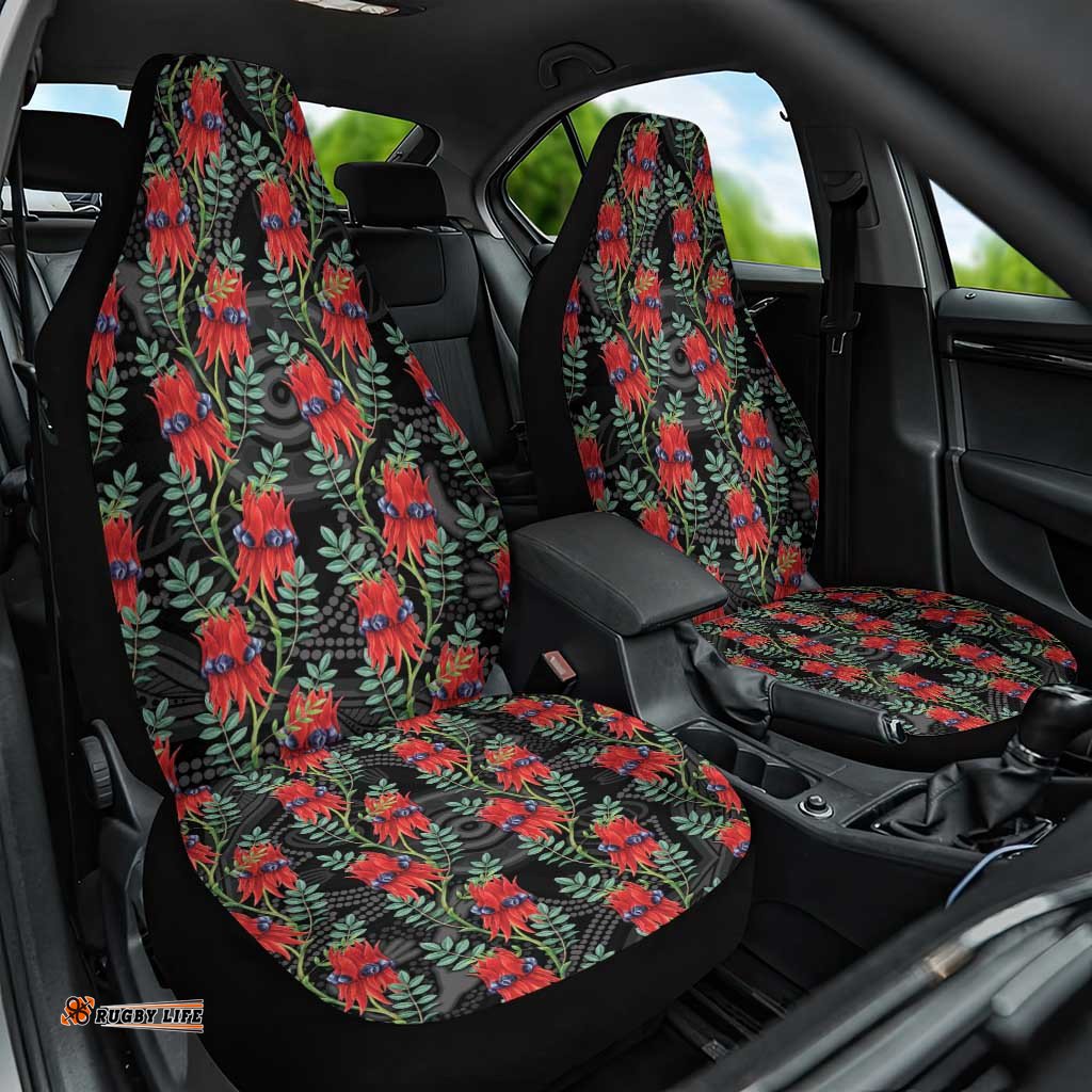 Australia Sturt's Desert Pea Car Seat Cover Aussie Native Flowers Indigenous Art LT14