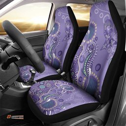Australia Epilepsy Awareness Car Seat Cover Aboriginal Purple Ribbon with Seahorse LT7