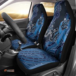 Autism Awareness Car Seat Cover Hope Ribbon And Aboriginal Patterns DT05