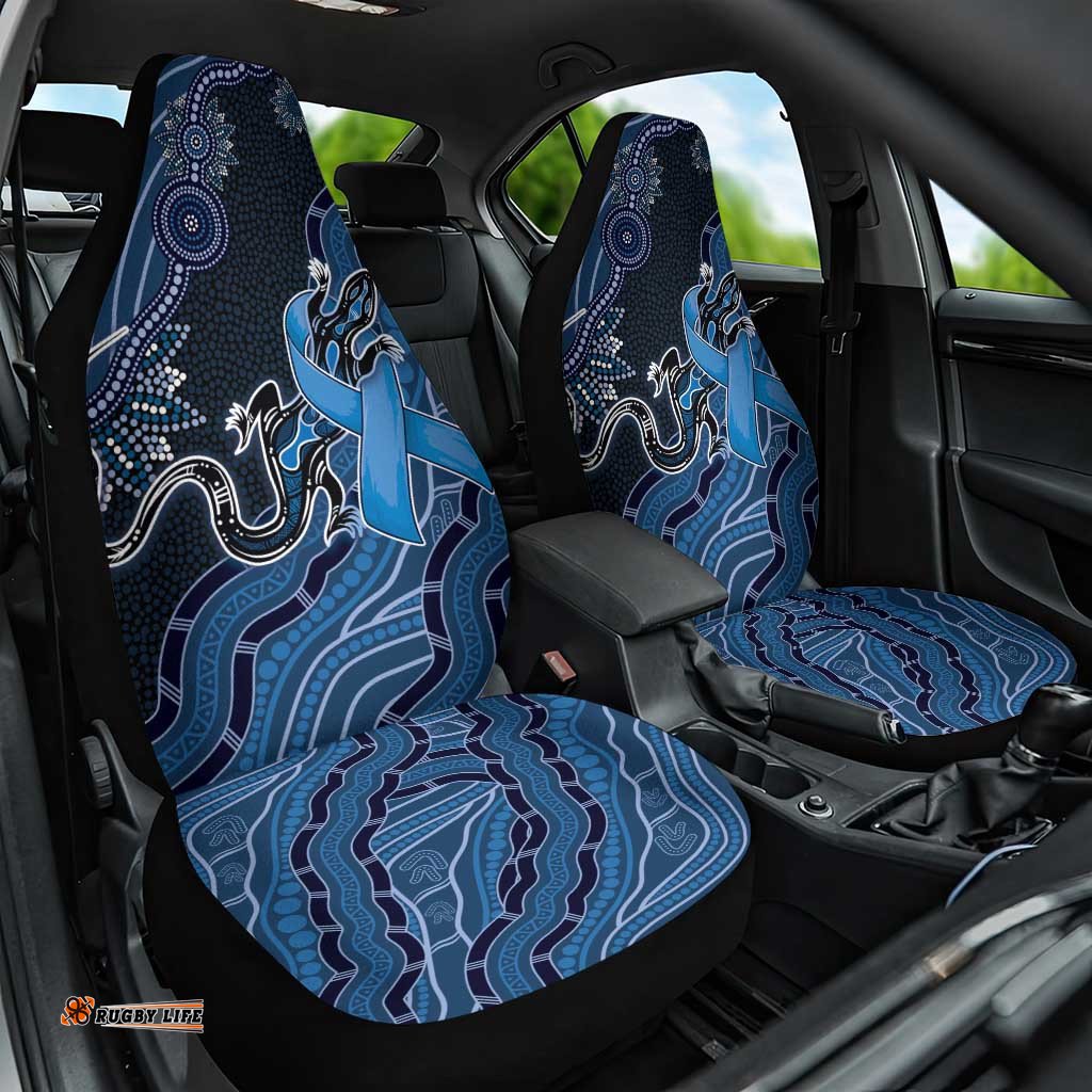 Autism Awareness Car Seat Cover Hope Ribbon And Aboriginal Patterns DT05