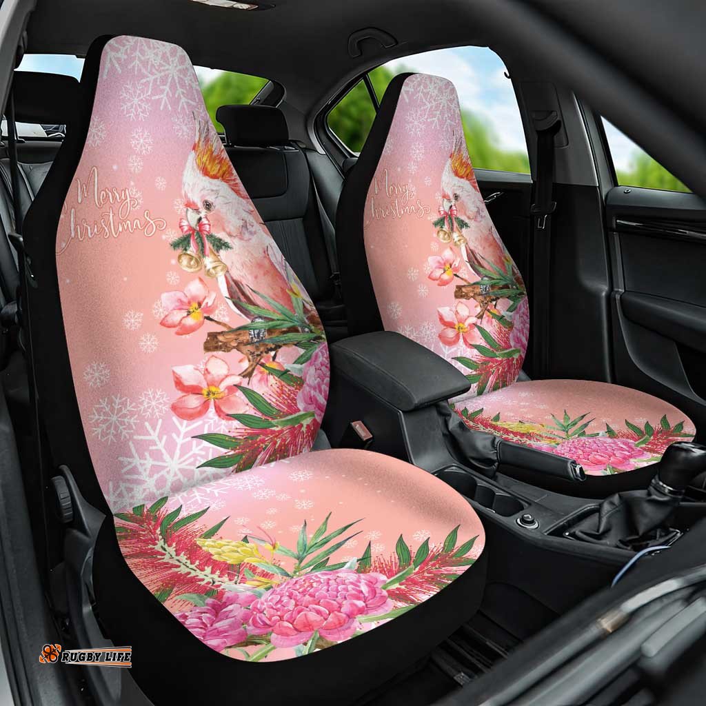 Australia Christmas Pink Cockatoo with Banksia Car Seat Cover Coral Pink LT7