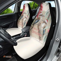 Australia Kookaburra Christmas Car Seat Cover Bottlebrush Eucalyptus Blossoms Watercolor LT14
