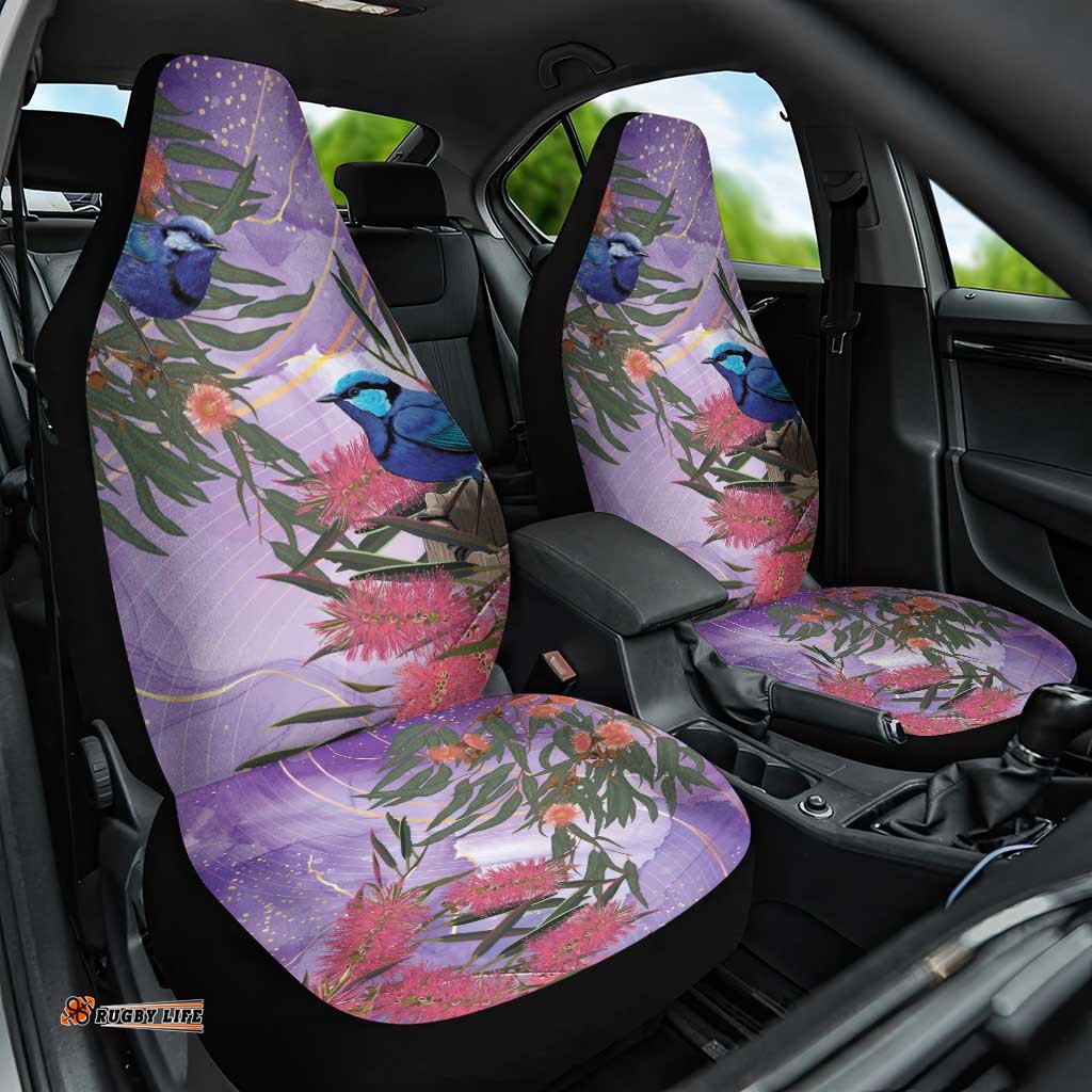 Australia Splendid Fairy Wren on Eucalyptus Car Seat Cover Epilepsy Awareness LT7