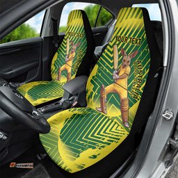 Custom Australia Cricket Car Seat Cover Aussie Baggy Greens - Kangaroo Mascot Style LT14