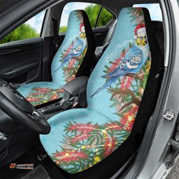 Blue Budgies on Callistemon Car Seat Cover Merry Christmas Aussie LT7