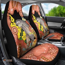 Australia Tawny Frogmouth Car Seat Cover Golden Wattle Banksia Aboriginal Art LT14