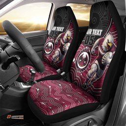 Custom Sea Eagles Car Seat Cover Bird Mascot With Aboriginal Indigenous DT05