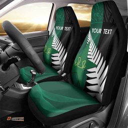Custom New Zealand And Pakistan Cricket Car Seat Cover 2025 Black Cap Shaheens Together LT14