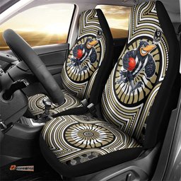 Collingwood Football Club Car Seat Cover Indigenous Monochrome Dot Art Mascot Style TS04