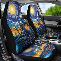 Australian Night Sky Landscape Car Seat Cover Aboriginal Dreamtime Story LT9