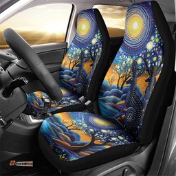 Australian Night Sky Landscape Car Seat Cover Aboriginal Dreamtime Story LT9