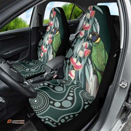 Australian Ringneck Parrot Car Seat Cover Barnardius Zonarius Eucalyptus Flowers Aboriginal Art LT14