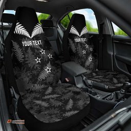 Custom New Zealand Silver Fern Football Car Seat Cover Go Aotearoa Grunge Black LT14