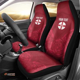 Custom England Rugby 2025 Car Seat Cover Go Champions Red Rose LT14