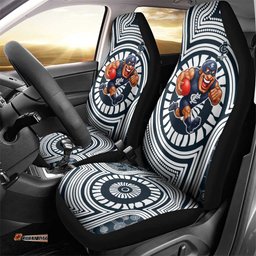 Carlton Football Club Car Seat Cover Indigenous Monochrome Dot Art Mascot Style TS04