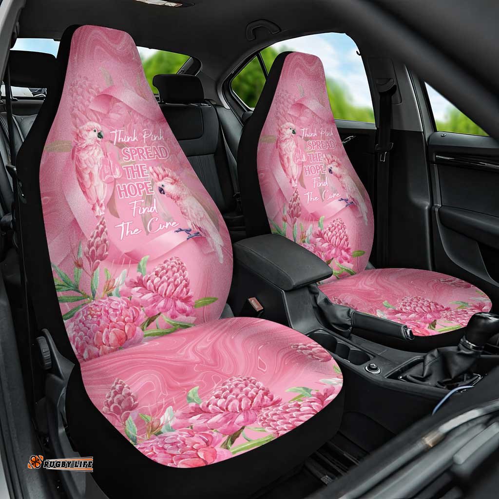 Australia Breast Cancer Awareness Car Seat Cover Think Pink Cockatoos Ribbon LT14