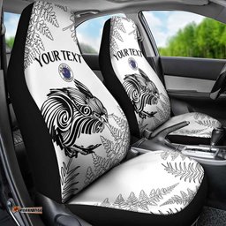 Custom New Zealand Kiwi Football Car Seat Cover Aotearoa Silver Fern LT14