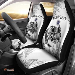Custom New Zealand Kiwi Football Car Seat Cover Aotearoa Silver Fern LT14