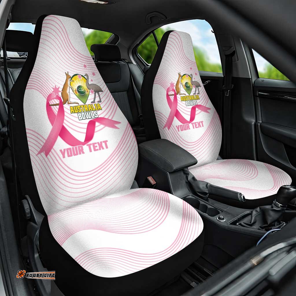 Custom Bowls Australia Breast Cancer Car Seat Cover Pink Ribbon Curve Sporty LT14