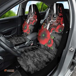 Collingwood Magpies ANZAC Personalised Car Seat Cover Lest We Forget Poppy Camo LT9