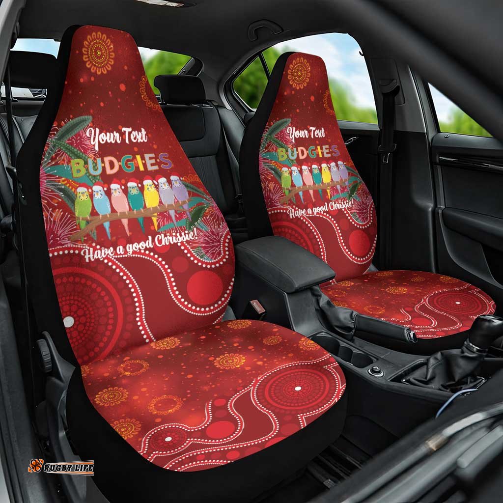 Australia Budgerigar Christmas Personalised Car Seat Cover Budgies Hakea Have A Good Chrissie LT14