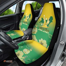 Australia Christmas Island Car Seat Cover Golden Bosun Abutilon listeri With Map LT14