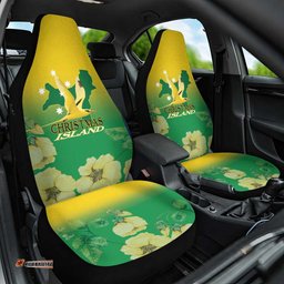 Australia Christmas Island Car Seat Cover Golden Bosun Abutilon listeri With Map LT14