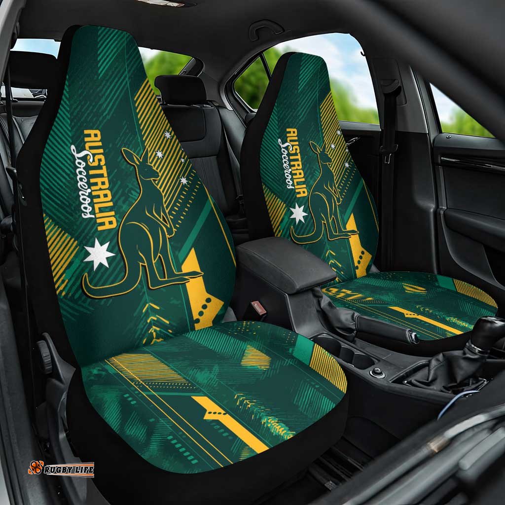 Australia Socceroos 2026 Custom Car Seat Cover Go Aussie Kangaroo National Color LT14