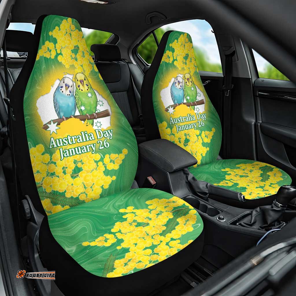 Budgerigar Australia Day Car Seat Cover Proud To Be An Aussie Opal National Color LT14