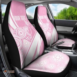 Australia Bowls Personalised Indigenous Pink Round Car Seat Cover LT7