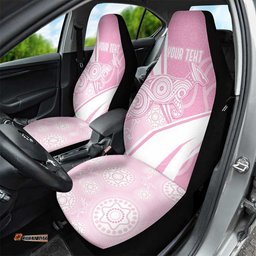 Australia Bowls Personalised Indigenous Pink Round Car Seat Cover LT7