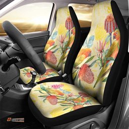 Birds and Floral Aussie Lorikeet Car Seat Cover Pastel Yellow LT7