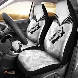 Custom New Zealand Silver Fern Football Car Seat Cover Go Aotearoa Grunge White LT14