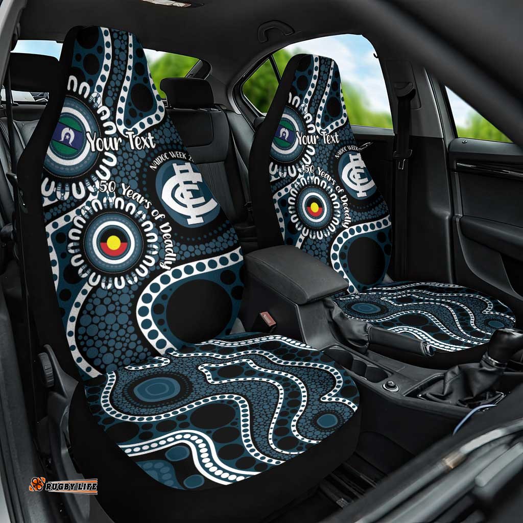 Carlton NAIDOC Week 2026 Personalised Car Seat Cover 50 Years of Deadly Aboriginal Art LT14