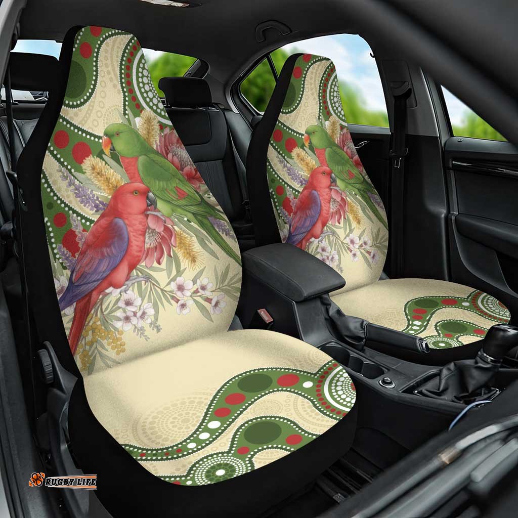 Australia Moluccan Eclectus Car Seat Cover Australian Native Flowers Indigenous Art LT14