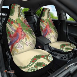 Australia Moluccan Eclectus Car Seat Cover Australian Native Flowers Indigenous Art LT14