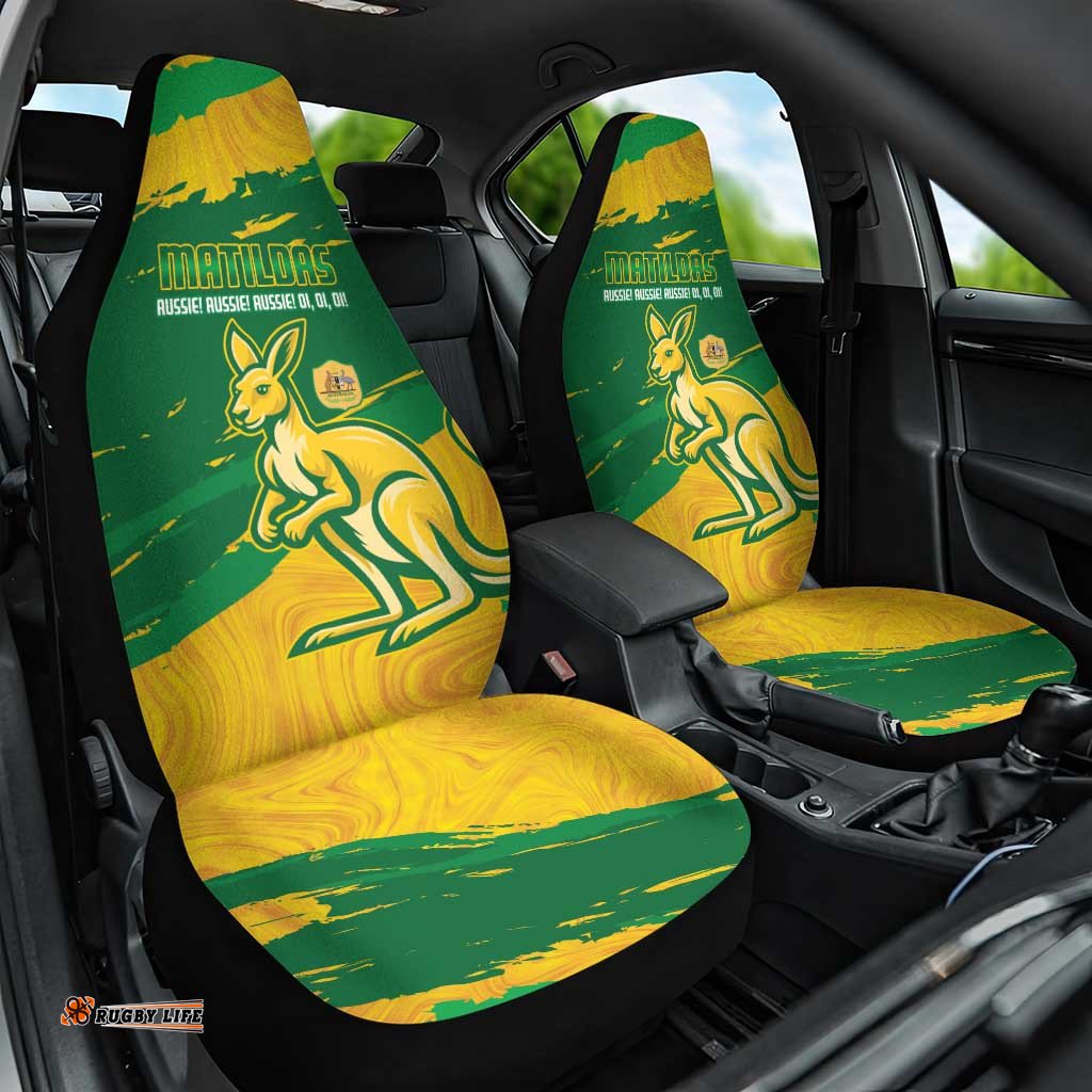 Australia Soccer Car Seat Cover 2025 Go Matildas Marble Grunge Style LT14